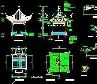 園林古建方亭施工圖免費(fèi)下載 - 園林古建 - 土木工程網(wǎng)